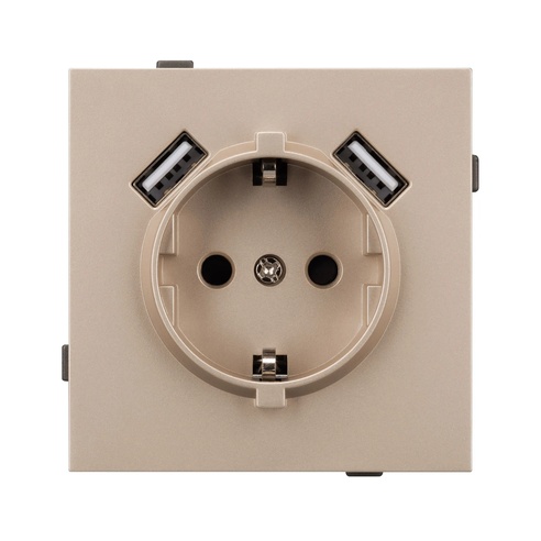 Механизм розетки с USB зарядкой SCT-TENDO-MUAA-PL-GD (230V, 16A) (Arlight, -)