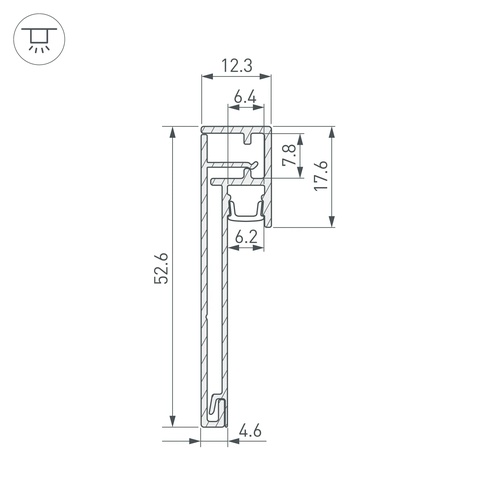 Профиль PLINTUS-H54B-2000 WHITE (Arlight, Алюминий)
