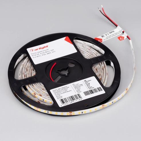 Лента светодиодная герметичная RTW-SE-A120-8mm 24V Warm3000 (9.6 W/m, IP65, 2835, 5m) (Arlight, -)