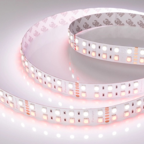 Лента светодиодная RT 2-5000 24V RGB-White 2x2 (5060, 720 LED, LUX) (Arlight, 32 Вт/м, IP20)