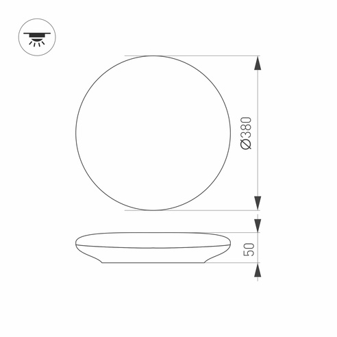 Светильник CL-FRISBEE-MOTION-R380-25W Warm3000 (WH, 180 deg, 230V) (Arlight, IP54 Пластик, 3 года)
