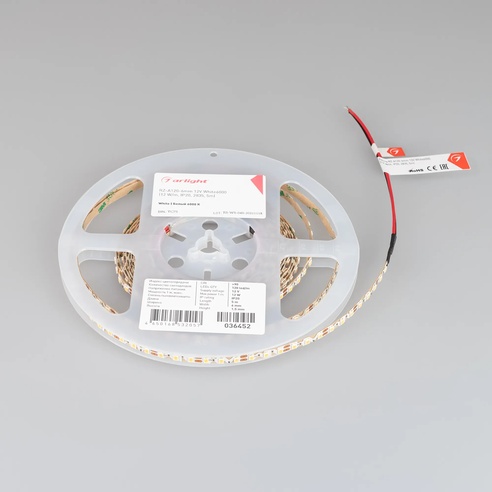 Лента светодиодная RZ-A120-6mm 12V White6000 (12 W/m, IP20, 2835, 5m) (Arlight, 12 Вт/м, IP20)
