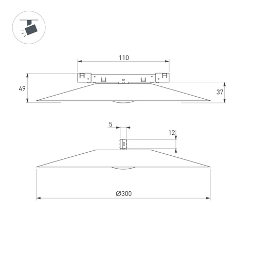 Светильник MAG-MICROCOSM-DISCO-R300-7W Warm3000 (WH, 36 deg, 24V) (Arlight, IP20 Металл, 5 лет)
