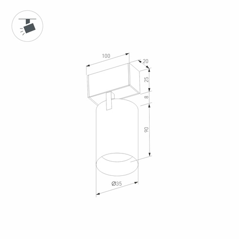 Светильник MAG-SPOT-25-R90-9W Warm3000 (BK-GD, 30 deg, 24V) (Arlight, IP20 Металл, 5 лет)