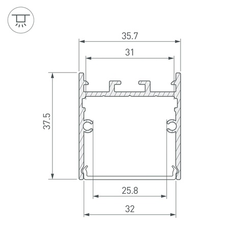 Профиль SL-LINE-3638-LW-3000 WHITE (Arlight, Алюминий)