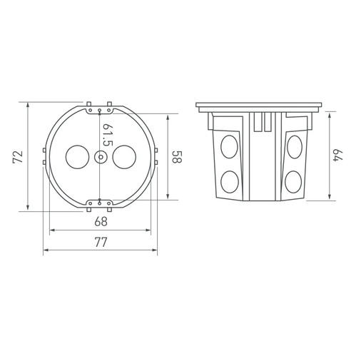 Монтажная коробка RMB-1S (Arlight, Пластик)