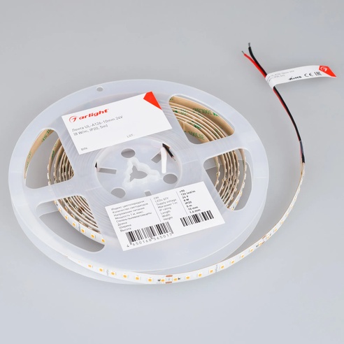 Лента светодиодная UL-A126-10mm 24V Warm2700 (8 W/m, IP20, 5m) (Arlight, высок.эфф.165 лм/Вт)
