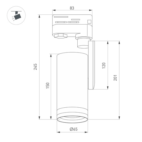 Светильник LGD-URANUS-4TR-R65-10W Warm3500-MIX (BK, 20-50 deg, side holder, 230V) (Arlight, IP20 Металл, 5 лет)