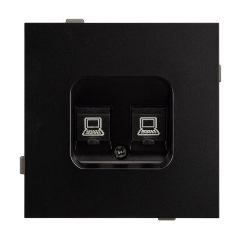 Механизм компьютерной розетки двойной SCT-TENDO-MPC2-PL-BK (RJ-45, CAT6) (Arlight, -)