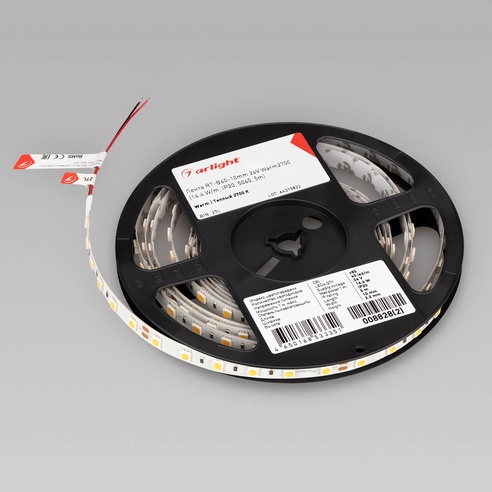 Лента светодиодная RT-B60-10mm 24V Warm2700 (14.4 W/m, IP20, 5m) (Arlight, 14.4 Вт/м, IP20)