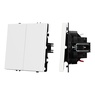Механизм выключателя двухклавишный перекрёстный SWT-NOBE-MKX2-SFPL-WH (230V, 10A) (Arlight, Белый кварц)