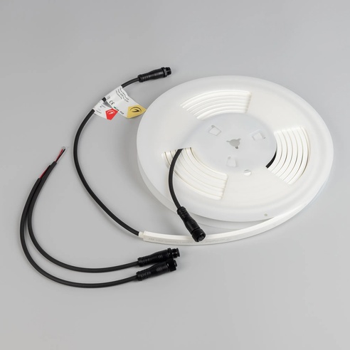 Лента герметичная WAVE-SIDE-PU-A120-06x12mm 24V Warm2700 (8 W/m, IP68, 5m, wire x2) (Arlight, Вывод боковой, 3 года)