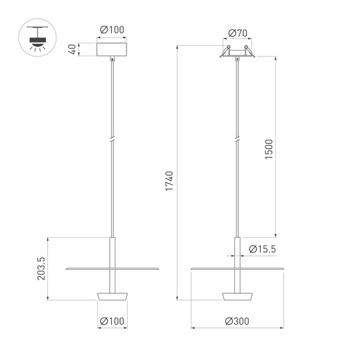 Светильник SP-CAMPANA-HANG-D300-9W Warm3000 (BK, 130 deg, 230V) (Arlight, IP20 Металл, 5 лет)