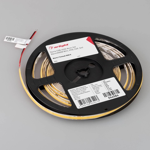 Лента светодиодная COB-X320-8mm 24V Warm3500(8 W/m, IP20, CSP, 5m) (Arlight, -)