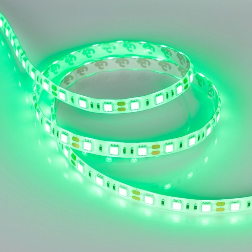 Лента светодиодная RTW 2-5000SE 12V Green 2x (5060, 300 LED, LUX) (Arlight, 14.4 Вт/м, IP65)