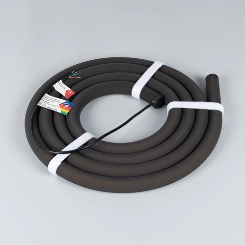 Лента светодиодная герметичная MOONLIGHT-BLACK-SIDE-G280-D25mm 24V RGB 360deg (14.4 W/m, IP65, 3m, wire x1) (Arlight, Вывод боковой, 3 года)