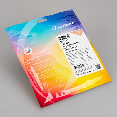 Лента светодиодная RT-A120-8mm 24V Peach Fuzz (9.6 W/m, IP20, 5m) (Arlight, -)