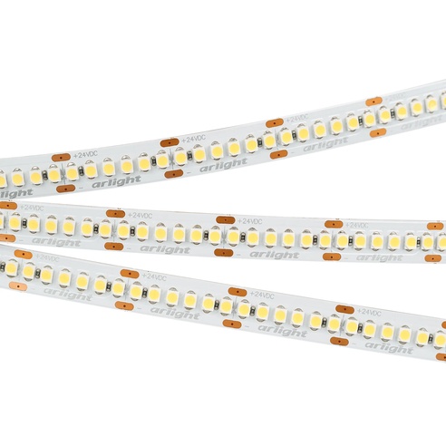 Лента светодиодная RT-A240-10mm 24V Warm3500 (19.2 W/m, IP20, 3528, 5m) (Arlight, Открытый)