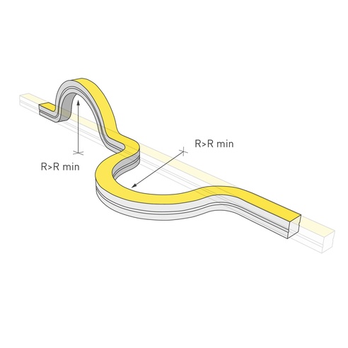 Лента светодиодная герметичная MOONLIGHT-3D-A168-15x15mm 24V Warm3000 (7.2 W/m, IP67, 2835, 5m, Wire x1) (Arlight, Силикон)