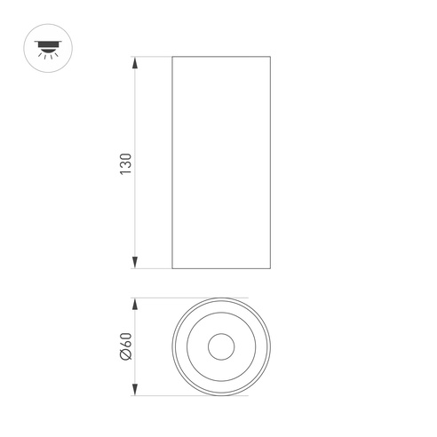 Светильник SP-GABI-SURFACE-R60-12W Warm3000 (BK, 36 deg, 230V) (Arlight, IP40 Металл, 5 лет)