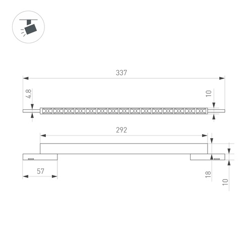 Светильник MAG-MICROCOSM-LASER-L300-15W Warm3000 (BK, 30 deg, 24V) (Arlight, IP20 Металл, 3 года)