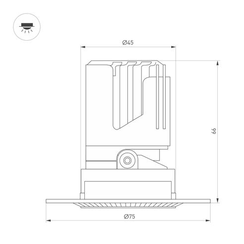 Светильник MS-ARADO-TRIMLESS-R45-5W Warm3000 (WH-WH, 36 deg, 230V) (Arlight, IP20 Металл, 5 лет)