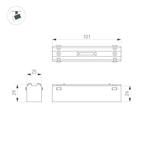 Светильник MAG-VIBE-LASER-L101-6W Warm3000 (WH, 24 deg, 48V) (Arlight, IP20 Металл, 5 лет)