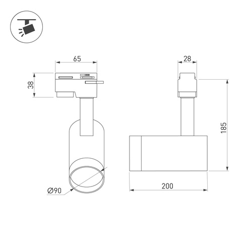 Светильник LGD-GERA-2TR-R90-30W Day4000 (BK, 24 deg, 230V) (Arlight, IP20 Металл, 5 лет)