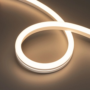 Лента светодиодная герметичная MOONLIGHT-SIDE-A140-12x24mm 24V Warm3000 (9.6 W/m, IP68, 5m, wire x2) (Arlight, Вывод прямой, 3 года)