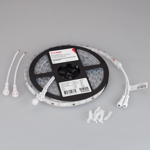 Лента светодиодная герметичная SPI-PFS-B60-12mm 12V RGB-PX3 (14.4W/m, IP68, 5060, 5m) (Arlight, бегущий огонь)