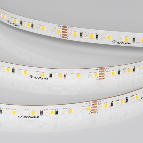 Лента RT-A168-10mm 24V RGBW-Warm (20 W/m, IP20, 5m) (Arlight, высок.эфф.150 лм/Вт)