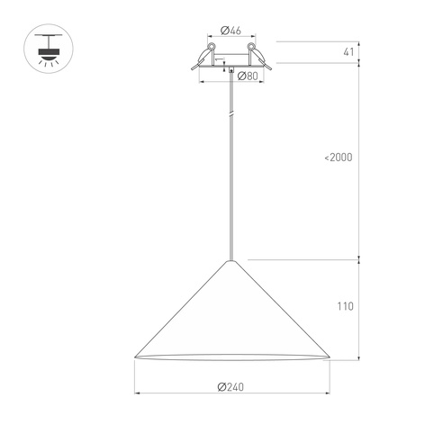 Светильник SP-MAKOTO-R240-10W Warm3000 (WH, 36 deg, 230V, TRIAC) (Arlight, IP20 Металл, 3 года)