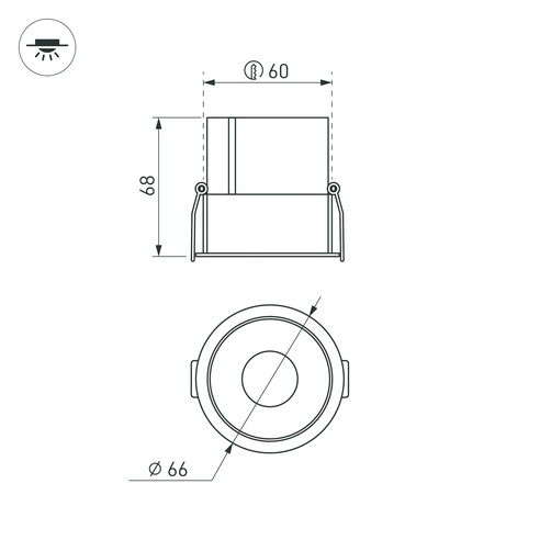 Светильник MS-ATLAS-BUILT-R66-15W Day4000 (WH-WH, 35 deg, 230V) (Arlight, IP20 Металл, 5 лет)