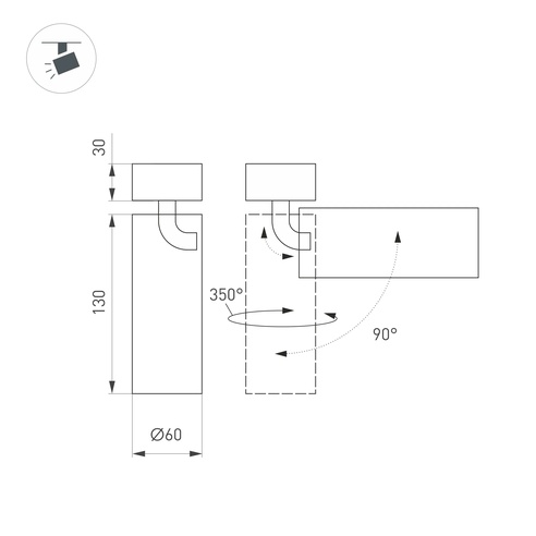 Светильник SP-GABI-SURFACE-FLAP-R60-12W Warm3000 (WH, 60 deg, 230V) (Arlight, IP40 Металл, 5 лет)