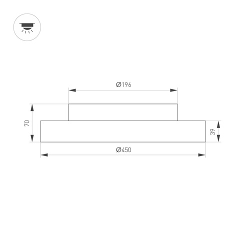 Светильник SP-ESTELY-R450-40W Warm3300-MIX (WH, 80 deg, 230V, TRIAC) (Arlight, IP20 Металл, 5 лет)