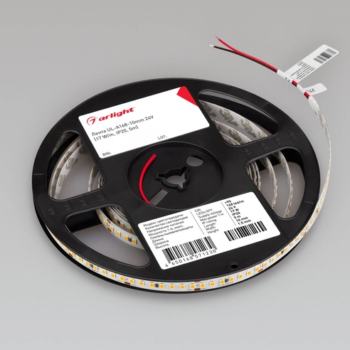 Лента светодиодная UL-A168-10mm 24V Warm3000 (17 W/m, IP20, 5m) (Arlight, 7 лет)