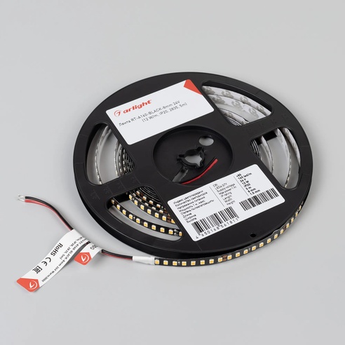 Лента светодиодная RT-A160-BLACK-8mm 24V Day4000 (12 W/m, IP20, 5m) (Arlight, -)