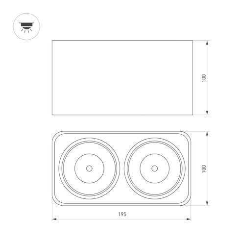 Светильник SP-CUBUS-S195x100-2х8W Warm3000 (BK, 45 deg, 230V) (Arlight, IP20 Металл, 3 года)
