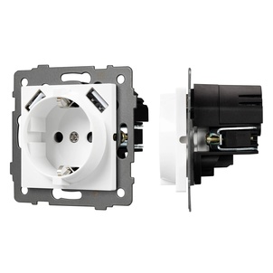 Механизм розетки с USB зарядкой SCT-MUAA-PL-WH-V (250V, 16A) (Arlight, -)