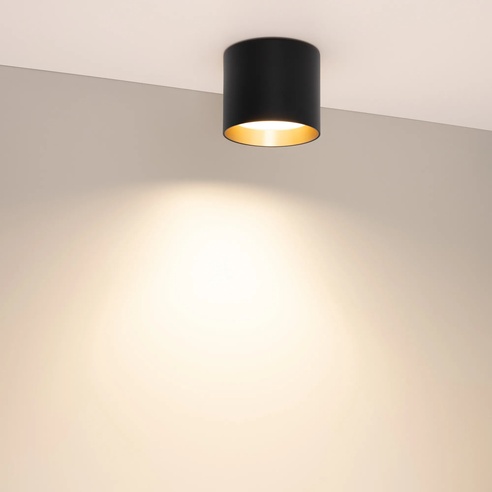 Светильник SP-BISCOTTO-R90-8W Warm3300-MIX (BK-GD, 80 deg, 230V) (Arlight, IP54 Металл, 5 лет)