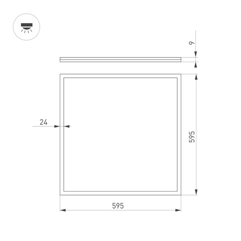 Светильник DL-INTENSO-S600x600-40W White6000 (WH, 120 deg, CRI90, 230V) (Arlight, IP40 Металл, 5 лет)