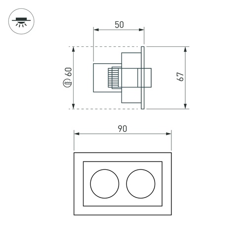 Светильник MS-ORIENT-BUILT-TURN-TC-S67x90-5W Day4000 (BK-BK, 30 deg, 230V) (Arlight, IP20 Металл, 5 лет)