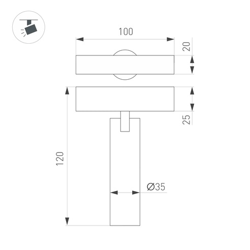 Светильник MAG-SPOT-25-R90-9W Day4000 (BK-GD, 30 deg, 24V) (Arlight, IP20 Металл, 3 года)