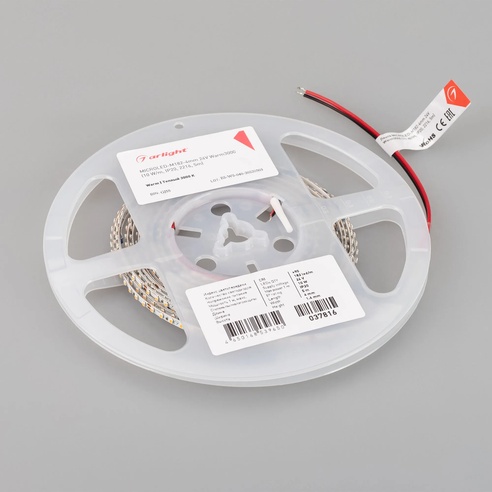 Лента светодиодная MICROLED-M182-4mm 24V Warm3000 (10 W/m, IP20, 2216, 5m) (Arlight, узкая)