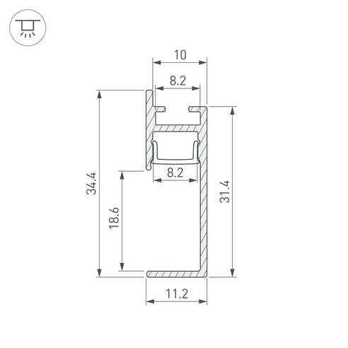 Профиль PLINTUS-H35-F-2000 BLACK (Arlight, Алюминий)