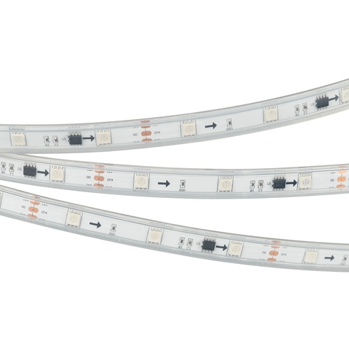 Лента светодиодная герметичная SPI-P-B30-12mm 12V RGB-PX3 (7.2W/m, IP66, 5060, 5m) (Arlight, бегущий огонь)