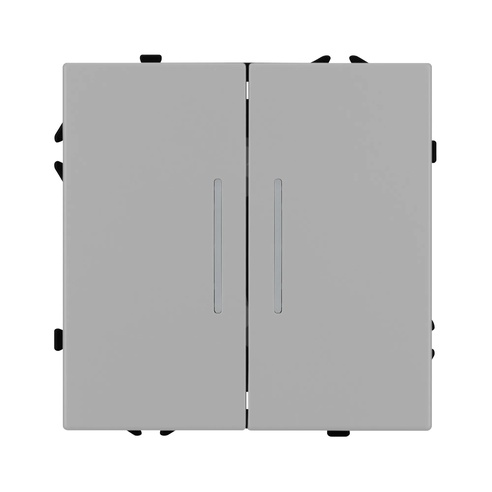 Механизм выключателя двухклавишный проходной LED SWT-NOBE-MKP2-SFPL-L-IS (230V, 10A) (Arlight, Никель)