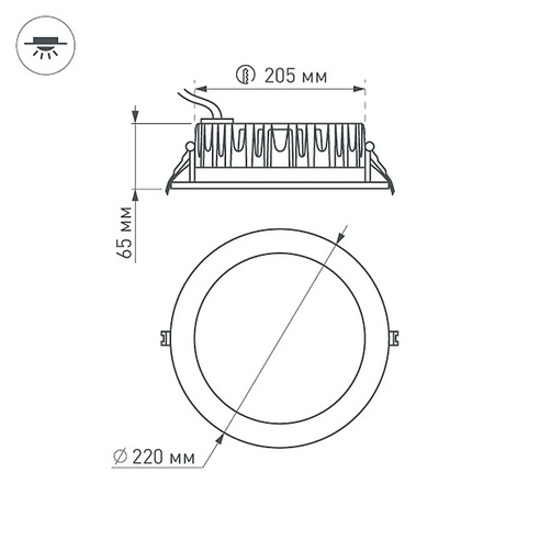 Светодиодный светильник LTD-220WH-FROST-30W Day White 110deg (Arlight, IP44 Металл, 3 года)