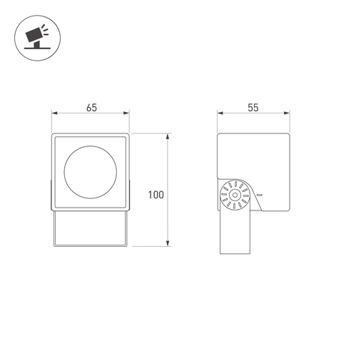 Светильник ALT-BLOCK-S65x65-5W Warm3000 (GR, 15 deg, 230V) (Arlight, IP66 Металл, 3 года)