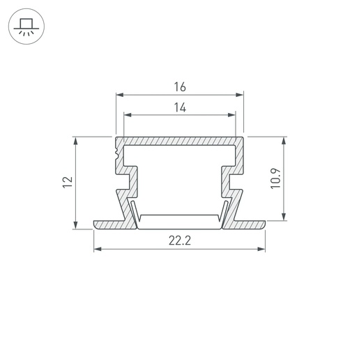 Профиль PDS-FS-3000 ANOD BLACK (Arlight, Алюминий)